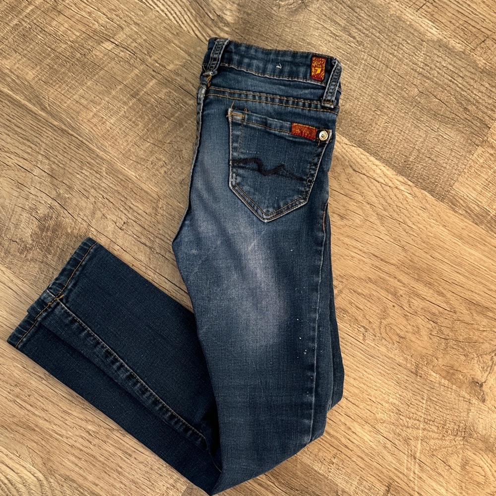 Girls 7 for all mankind dark-wash skinny Denim Jeans size 7